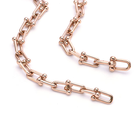 C525RG B.Tiff Rose Gold Horseshoe Link Chain Necklace