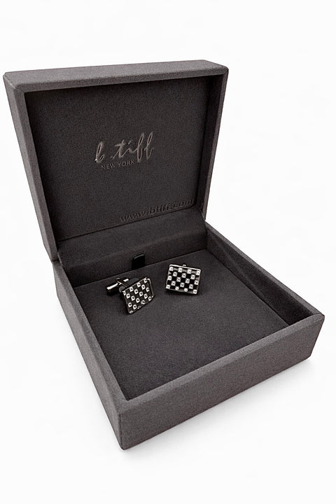 CF104W B.Tiff Pavé Trellis Cufflinks