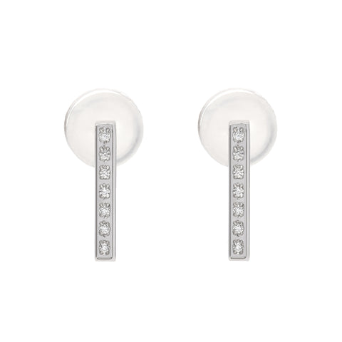 ER246W B.Tiff Pavé L-Bar Earrings