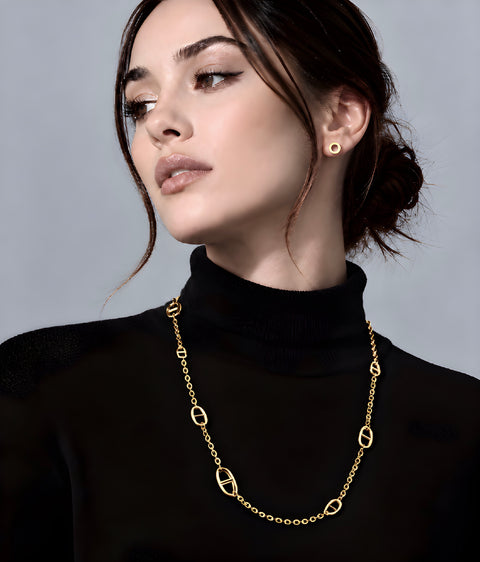 ER001G B.Tiff Gold Open Circle Stud Earrings