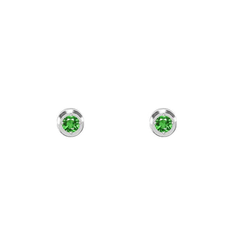 ER002WGR B.Tiff .05ct Green Pavé Solitaire Stud Earrings