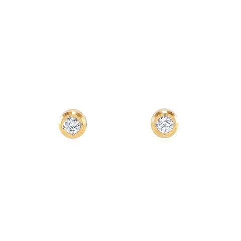 Bezel Set Diamond Stud Earrings, 0.30ctw.