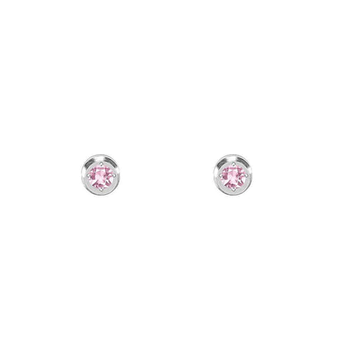 ER002WP B.Tiff .05ct Pink Pavé Solitaire Stud Earrings