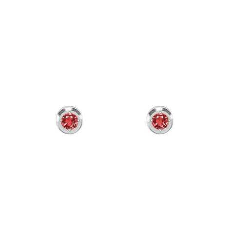 ER002WR B.Tiff .05ct Red Pavé Solitaire Stud Earrings