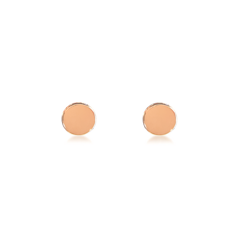ER003RG B.Tiff Rose Gold Plain Round Stud Earrings