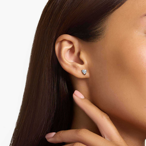 ER009W B.Tiff .75 ct Heart Solitaire Stud Earrings