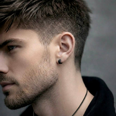 ER010B B.Tiff Black Huggie Earrings