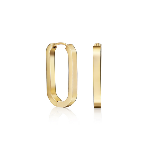 ER080G B.Tiff Gold Padlock Hoop Earrings