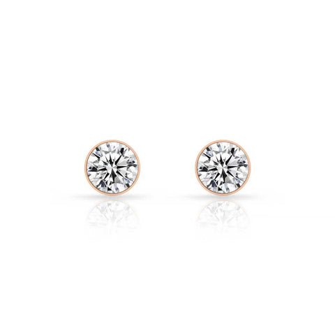 ER101RG B.Tiff Rose Gold 1 ct Solitaire Stud Earrings
