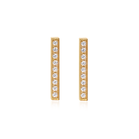 ER107G B.Tiff Gold 9-Stone Short Bar Earrings