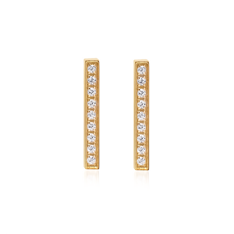 ER107G B.Tiff Gold 9-Stone Short Bar Earrings