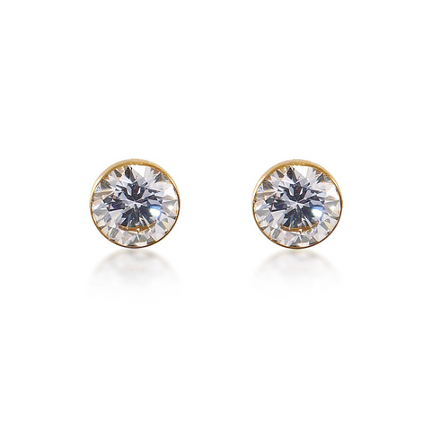 ER201G B.Tiff Gold 2 ct Solitaire Stud Earrings