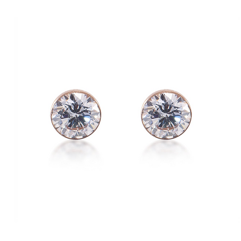 ER201RG B.Tiff Rose Gold 2 ct Solitaire Stud Earrings