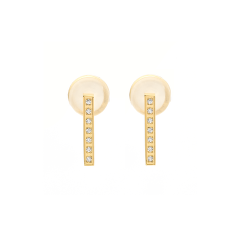 ER246G B.Tiff Gold Pavé L-Bar Earrings