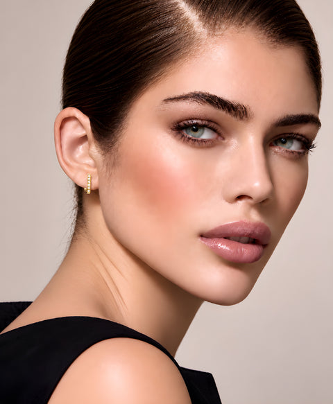 ER246G B.Tiff Gold Pavé L-Bar Earrings