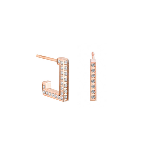 ER246RG B.Tiff Rose Gold Pavé L-Bar Earrings