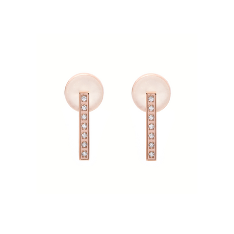 ER246RG B.Tiff Rose Gold Pavé L-Bar Earrings