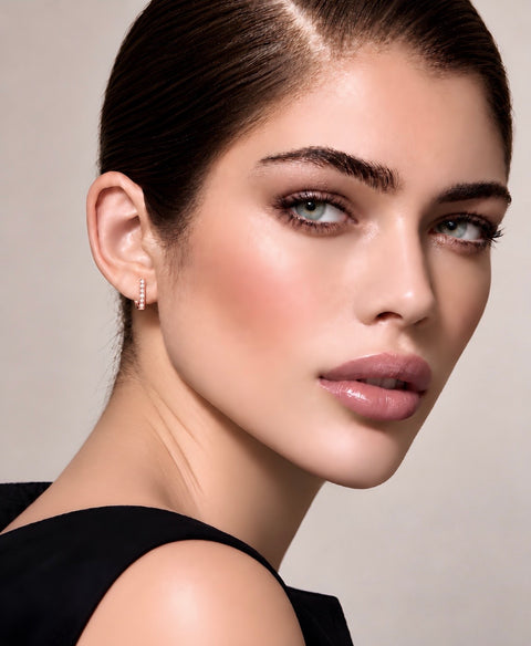 ER246RG B.Tiff Rose Gold Pavé L-Bar Earrings