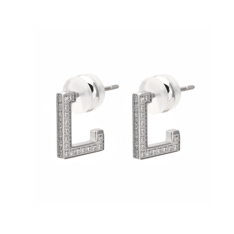 ER246W B.Tiff Pavé L-Bar Earrings