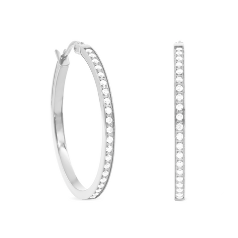 ER312W B.Tiff Pavé 42-Stone Classic Medium Hoop Earrings