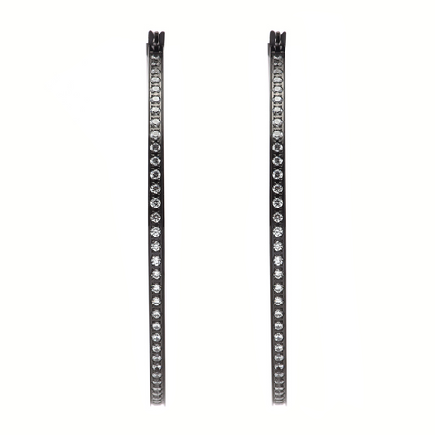 ER322B B.Tiff Black Pavé 146-Stone Big Hoop Earrings