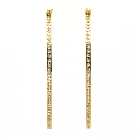 ER322G B.Tiff Gold Pavé 146-Stone Big Hoop Earrings