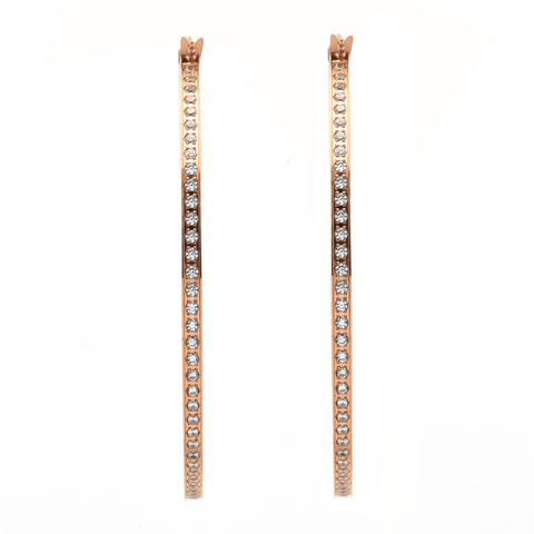 ER322RG B.Tiff Rose Gold Pavé 146-Stone Big Hoop Earrings