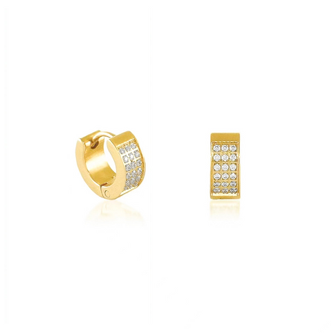 ER418G B.Tiff Gold Pavé Huggie Earrings