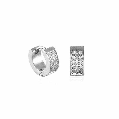 ER418W B.Tiff Pavé Huggie Earrings