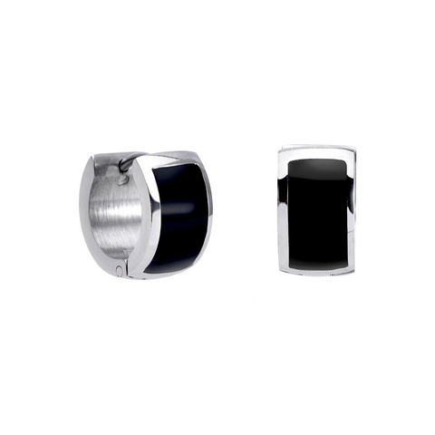 ER800WB B.Tiff Black Enamel Earrings