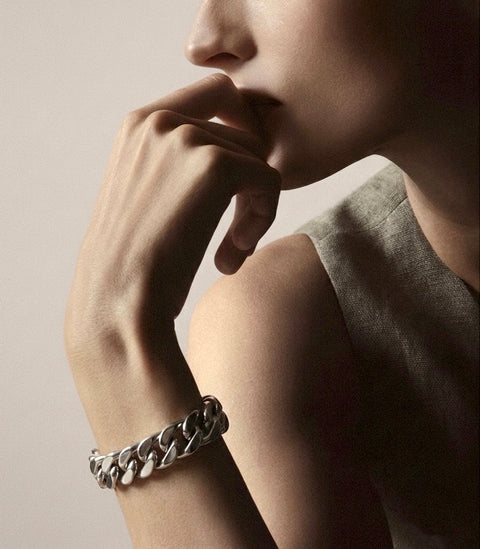 BG160W B.Tiff High Polish 16mm Flat Cuban Link Bracelet