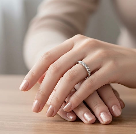 RG111W B.Tiff Stacking .01 ct Eternity Ring [Thin Band]