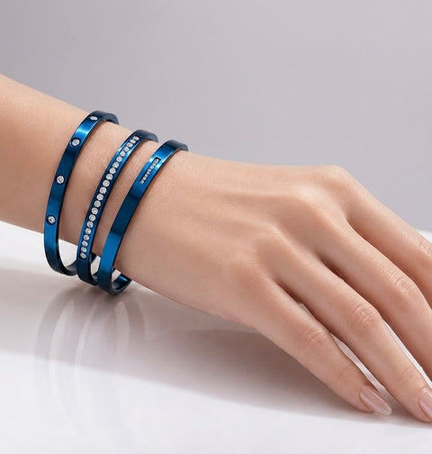BG333BL B.Tiff Blue Eternity 25 Bangle Bracelet