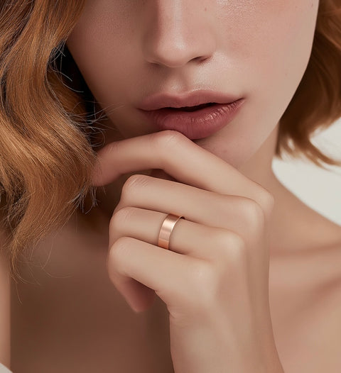 RG600RG B.Tiff Rose Gold Simplicity 6mm Stacking Plain Ring