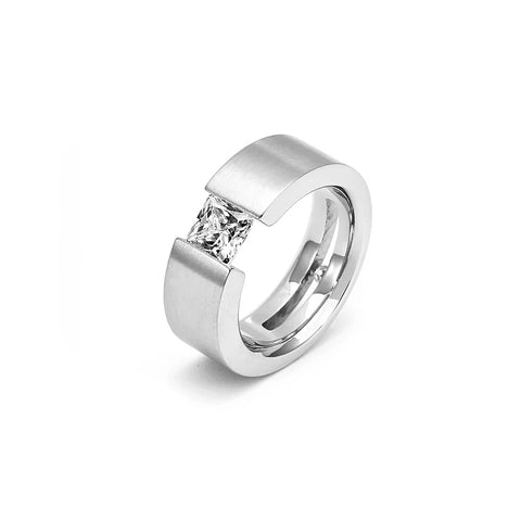 RG094W B.Tiff Tension 1 ct Princess Cut Solitaire Ring