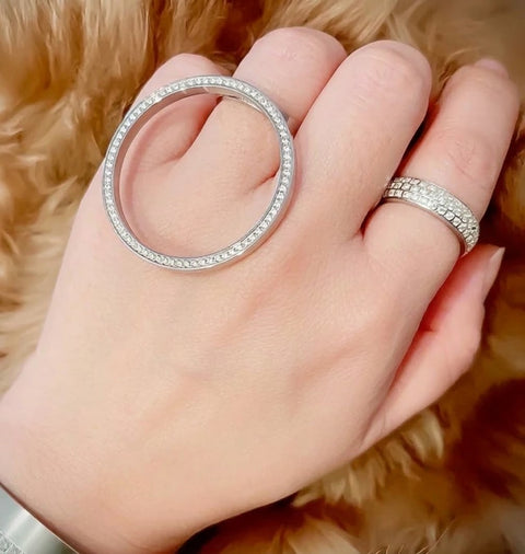 RG099W B.Tiff Pavé Hoop Ring  [Thin Band]