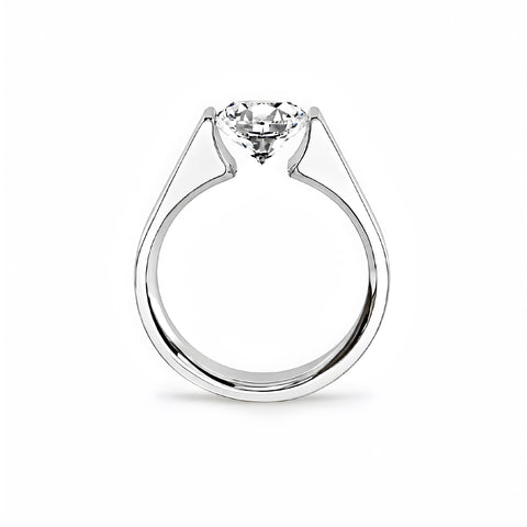 RG093MW-2ct B.Tiff 2 ct Moissanite Round Solitaire Engagement Ring