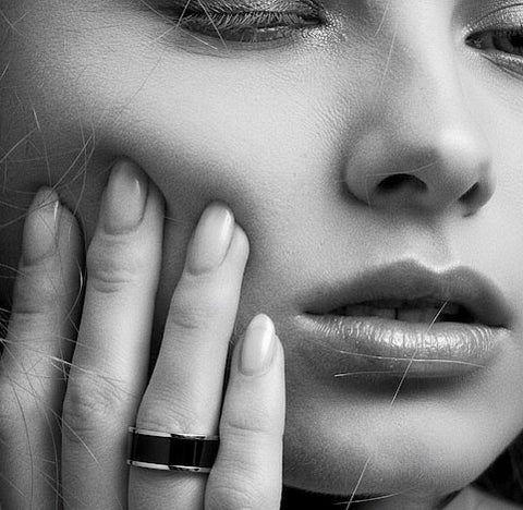 RG800WB B.Tiff Black Enamel Ring [Wide Band]