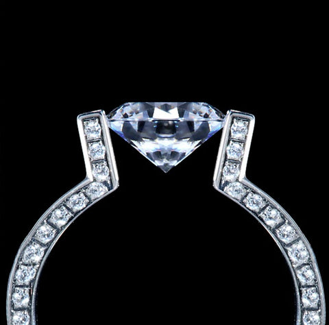 RG108W-111W B.Tiff 2ct Round Solitaire Interlocking Engagement Ring & Eternity Band Set