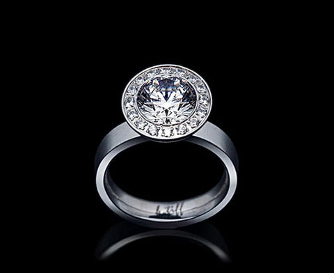 RG125W B.Tiff Aŭreolo 2 ct Round Halo Engagement Ring [Thin Band]