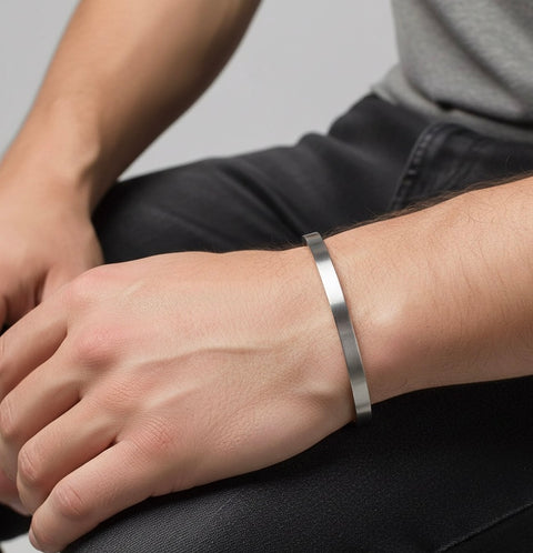 BG300W B.Tiff Simplicity Narrow Matte Bangle Bracelet