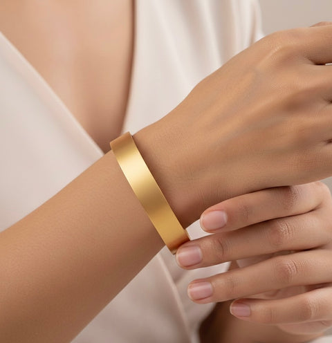 BG1200G B.Tiff Simplicity Matte Gold Bangle Bracelet