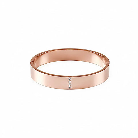 BG223RGP B.Tiff 4-Stone High Polish Rose Gold Wide Bangle Bracelet