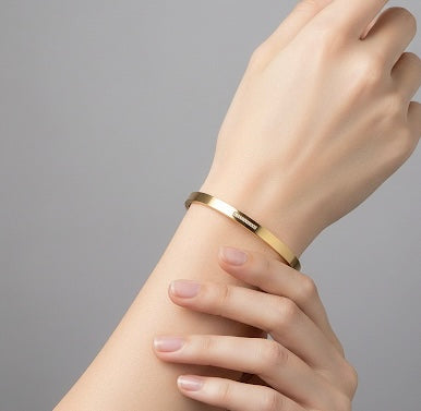 BG309G B.Tiff Gold 9-Stone Pave Bangle Bracelet