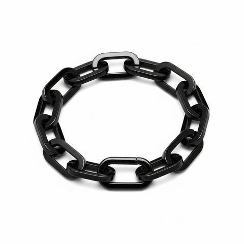 BG200B B.Tiff Black Paperclip Bracelet