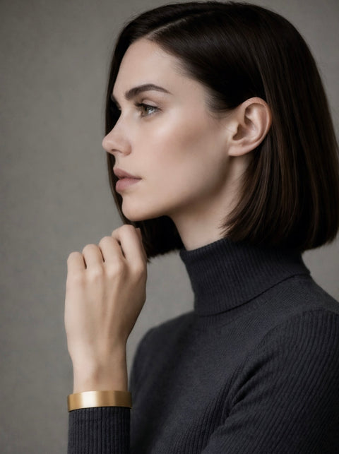 BG1200G B.Tiff Simplicity Matte Gold Bangle Bracelet