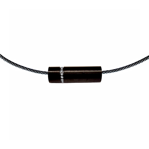 PT080B B.Tiff Black Pavé Rouleau Pendant