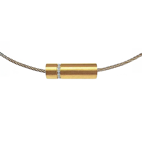 PT080G B.Tiff Gold Pavé Rouleau Pendant