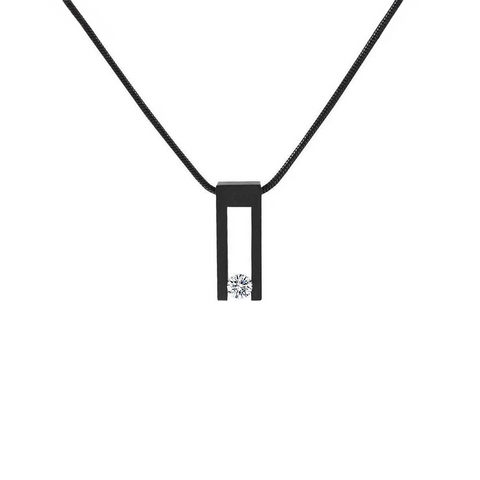 PT089B B.Tiff Black Hollow Bar Pendant