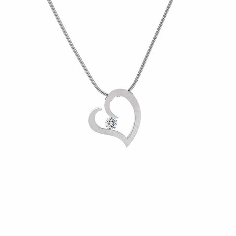 PT091W B.Tiff Steel Heart Pendant